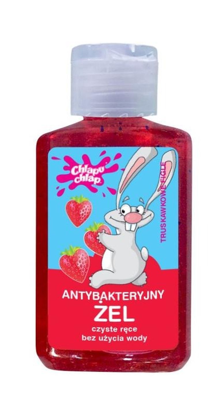 Chlapu Chlap, żel antybakteryjny do rąk, truskawkowe figle, 60 ml