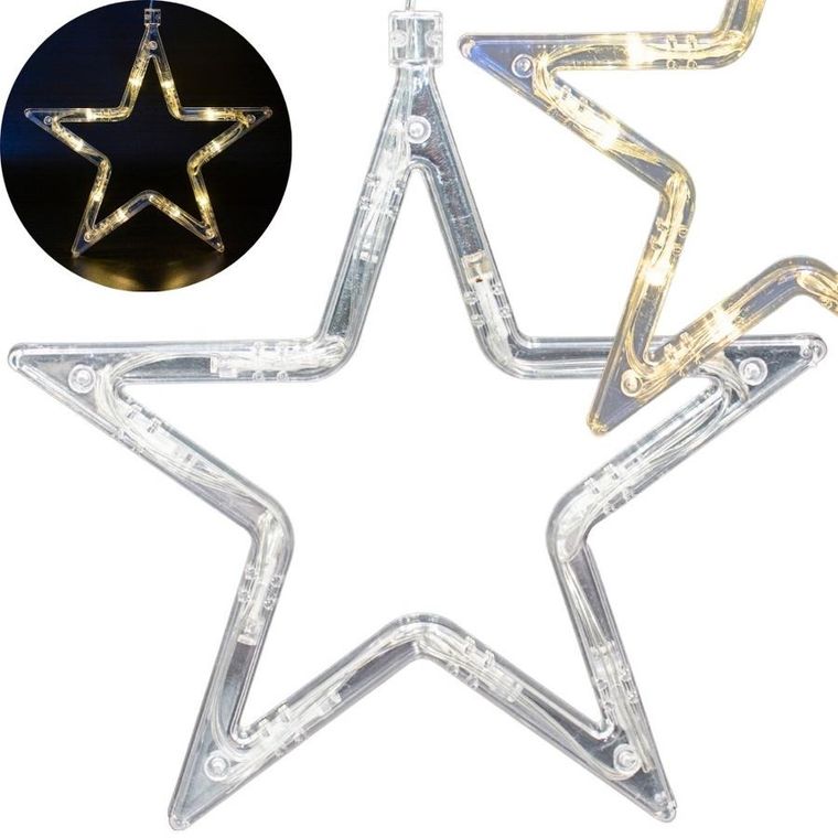 Christmas Decoration, dekoracja świetlna na okno LED, gwiazda, 10 LED