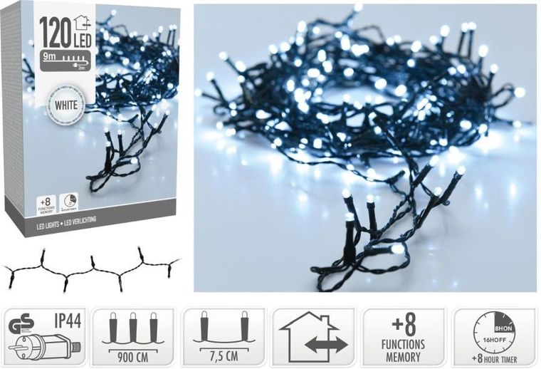 Christmas Decoration, lampki choinkowe, łańcuch świetlny 120 led, zimny biały