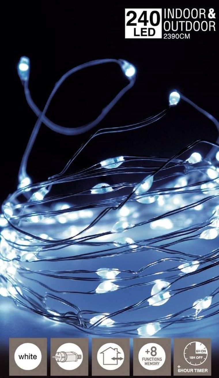 Christmas Decoration, lampki druciki, girlanda, zimny biały, 240 LED