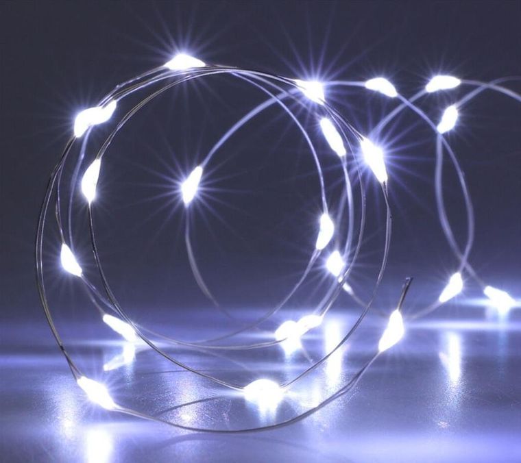 Christmas Decoration, lampki druciki na baterie, girlanda 80 led, zimny biały