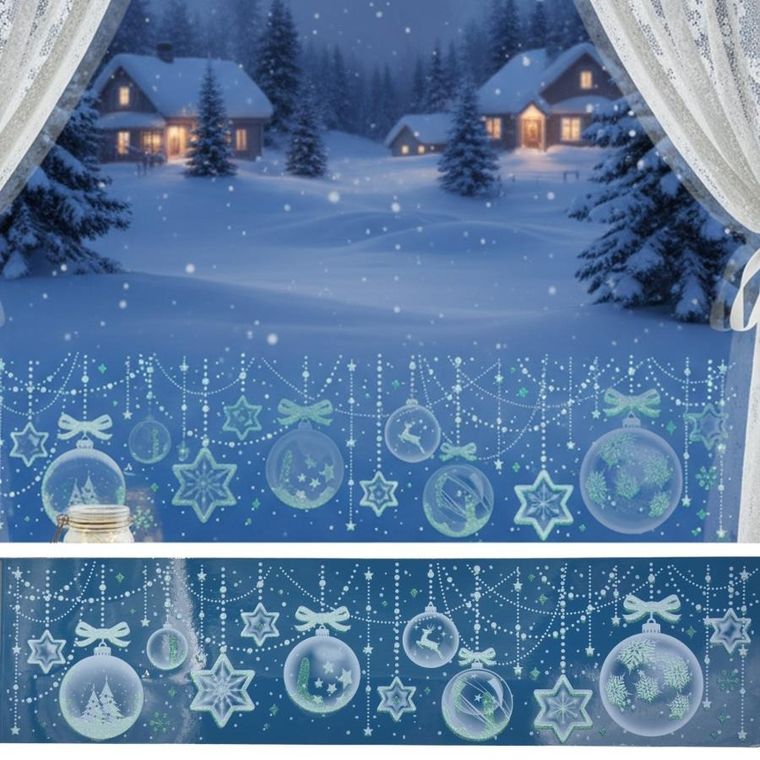 Christmas Decoration, naklejka na okno, 64-15 cm