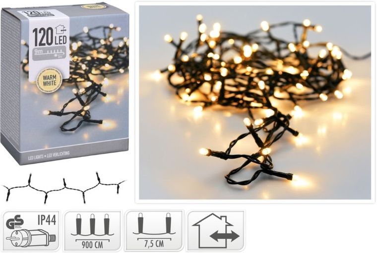 Christmas gifts, lampki choinkowe, łańcuch świetlny, 120 led ciepły biały