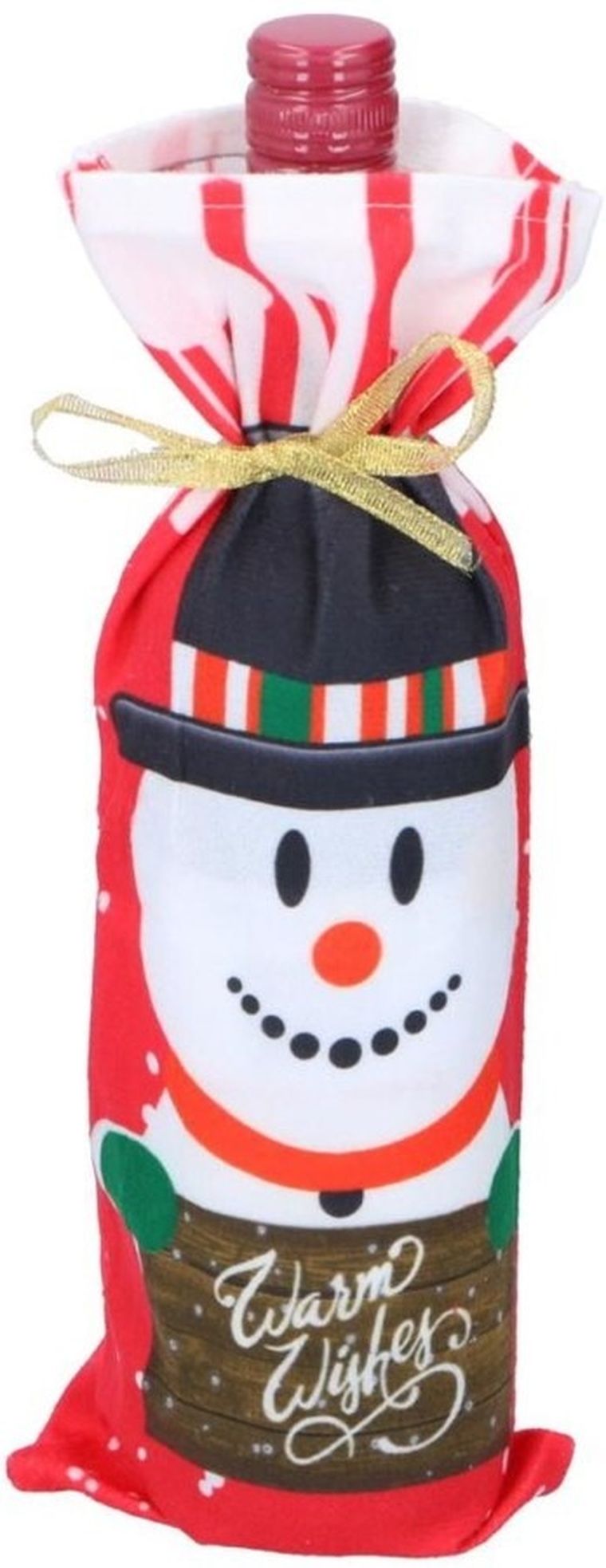 Christmas gifts, torebka świąteczna na butelkę, bałwanek