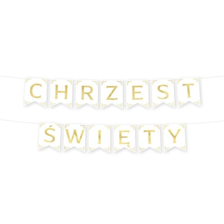 Chrzest Święty, baner, Girlanda, 13 flag, liter, 160 cm