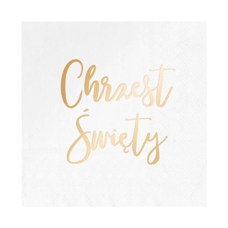 Chrzest Święty, serwetki białe, 33-33 cm, 10 szt.