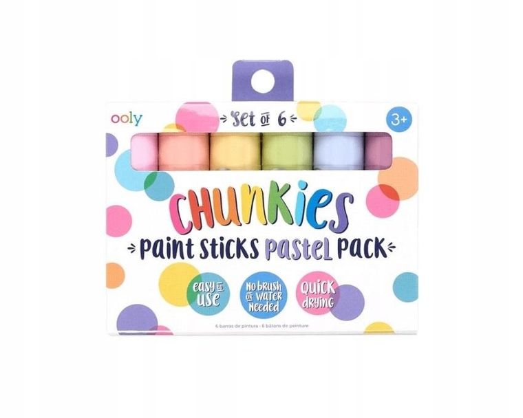 Chunkies Paint Sticks, farby w kredce, pastelowe, 6 szt.
