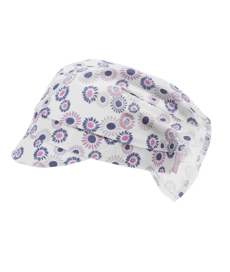 Chustka na głowę dziewczęca, biała, kwiatki, Döll