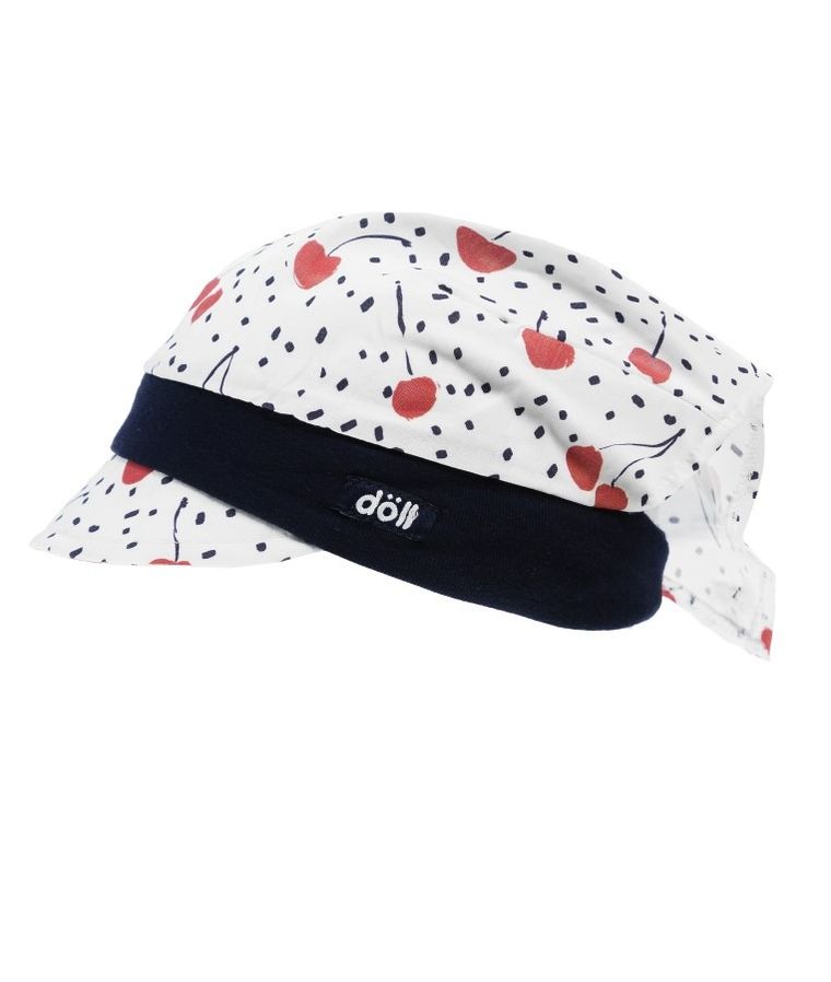 Chustka na głowę dziewczęca, biała, wisienki, Döll