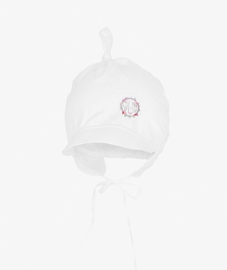 Chustka na głowę dziewczęca, wiązana, biała, słońce, Iltom