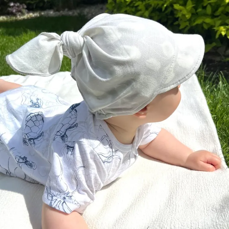 Chustka na głowę niemowlęca, bambusowa, szara, Eevi