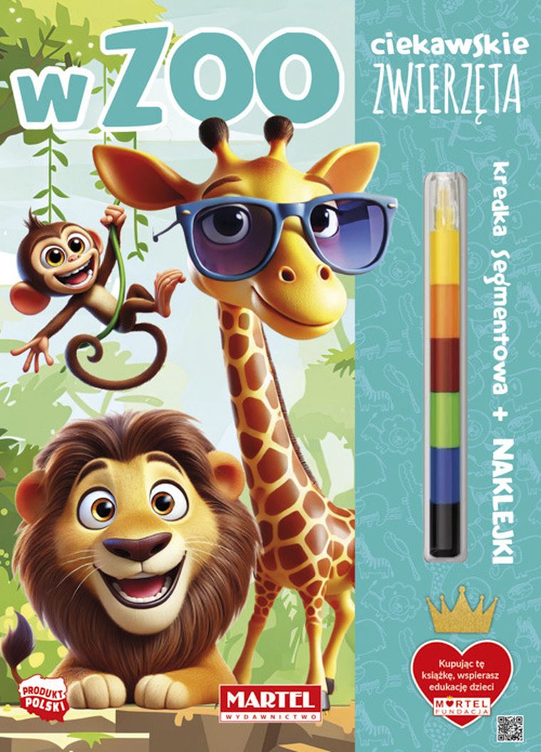 Ciekawskie zwierzęta. W zoo z kredką i naklejkami