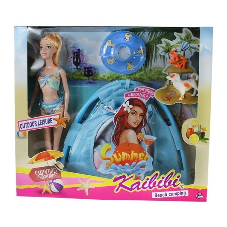 Ciuciubabka, Kaibibi, Relaks na plaży, lalka z pupilem, 30 cm