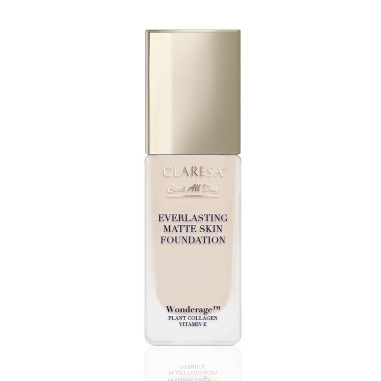 Claresa, Care All Day, Everlasting Matte Skin Foundation, podkład matująco-wygładzający, 01 porcelain, 32 ml