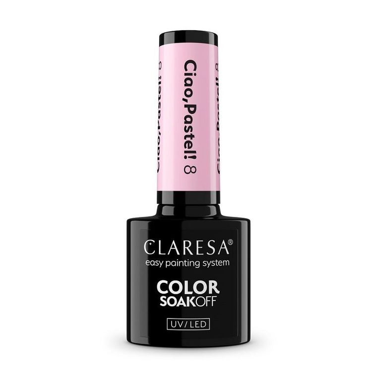 Claresa, Color Soak Off UV/LED Ciao Pastel!, lakier hybrydowy, nr 8, 5g