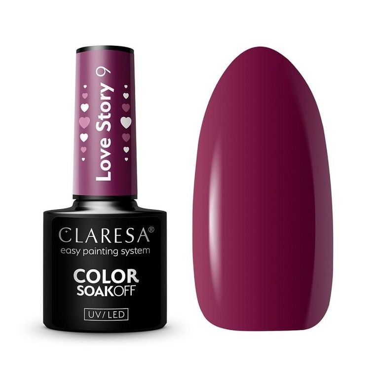 Claresa, Color Soak Off UV/LED, lakier hybrydowy, Love Story, 9 5g