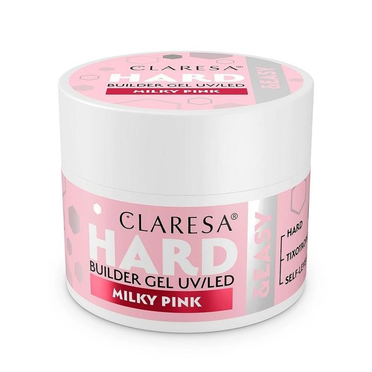 Claresa, Hard&Easy Builder Gel, żel budujący, Milky Pink, 12g