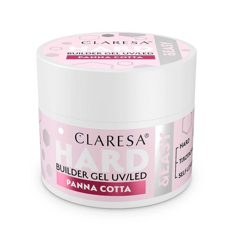 Claresa, Hard&Easy Builder Gel, żel budujący, Panna Cotta, 12g