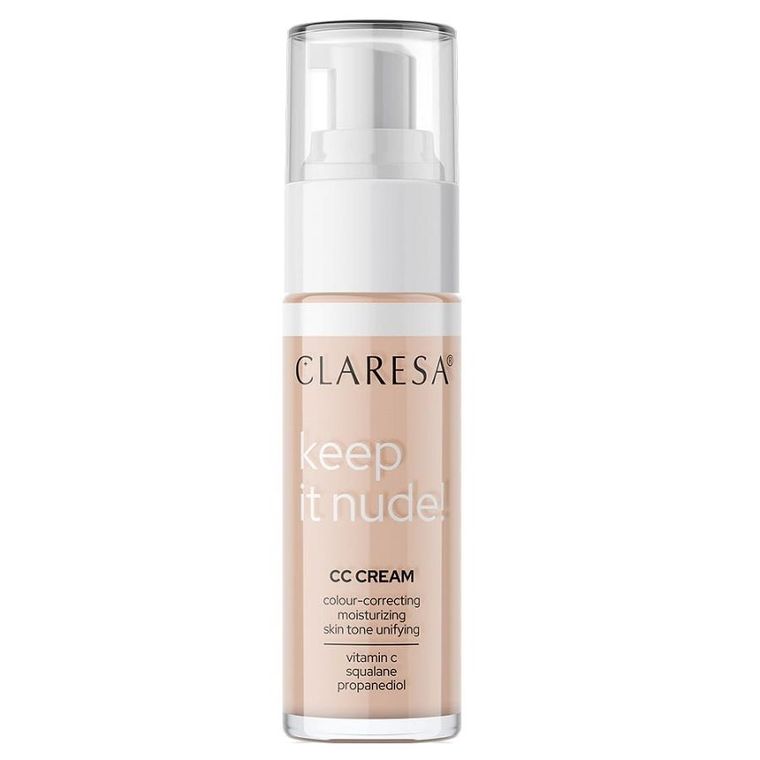 Claresa, Keep It Nude! nawilżający krem-podkład wyrównujący koloryt cery, nr 102, Warm Medium, 33g