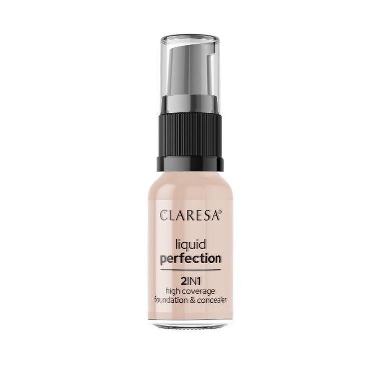 Claresa, Liquid Perfection, 2in1, korektor i podkład kryjący w płynie, nr 103, cool medium, 18g
