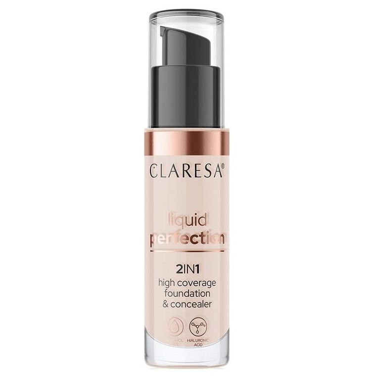 Claresa, Liquid Perfection 2w1 korektor i podkład kryjący, nr 103, Cool Medium, 34g