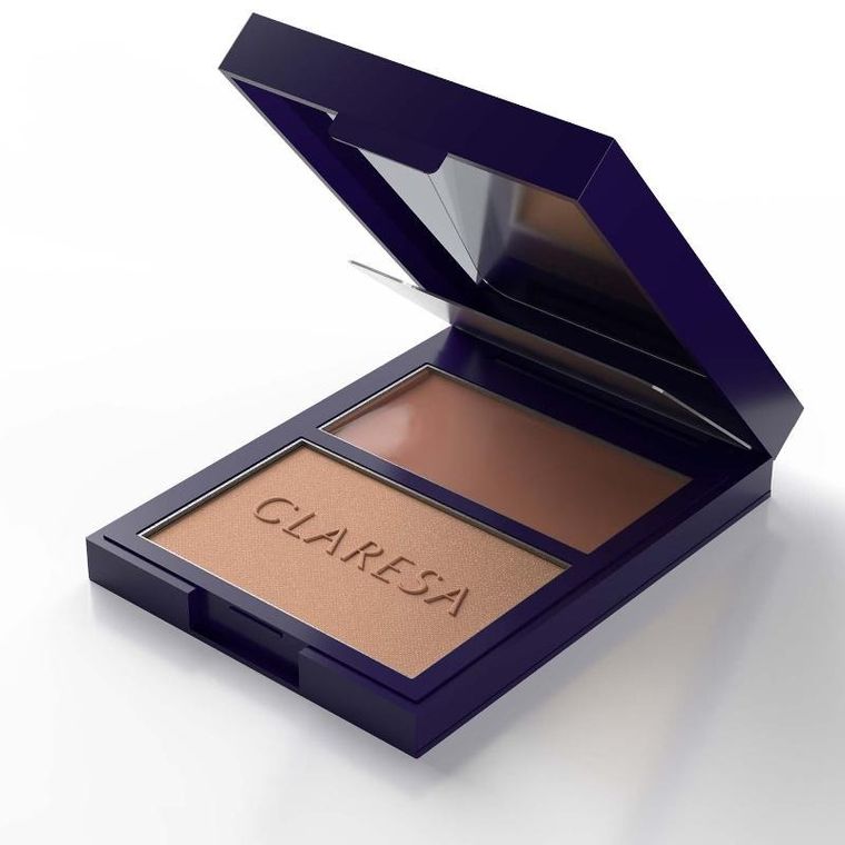 Claresa, Palette Creamy & Pressed Bronzer, kremowo-pudrowa paleta do konturowania, bronzer, 02 Sun Tropez, 8.5g
