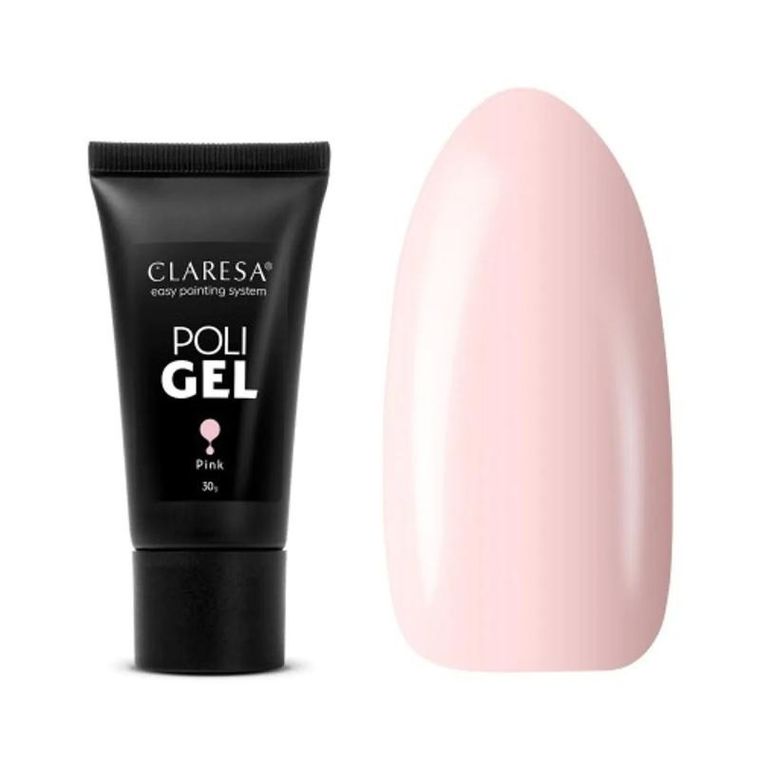 Claresa, Poli Gel, żel budujący do paznokci, pink, 30g