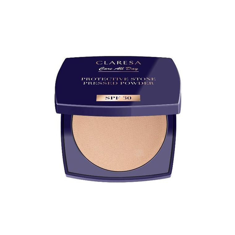 Claresa, Protective stone pressed powder, puder prasowany utrwalający z filtrem SPF 30, universal, 10 g
