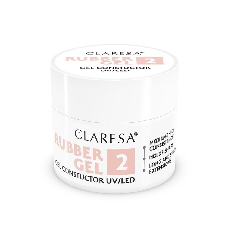 Claresa, Rubber Gel, żel do budowania i przedłużania paznokci 02, 45g