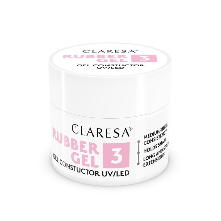 Claresa, Rubber Gel, żel do budowania i przedłużania paznokci 03, 90 g