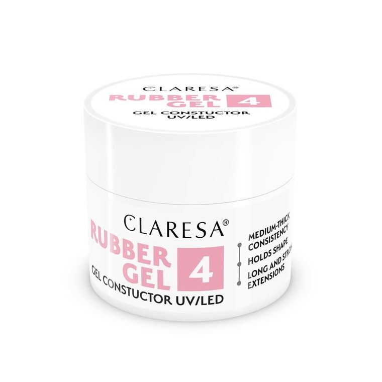 Claresa, Rubber Gel, żel do budowania i przedłużania paznokci 04, 12 g