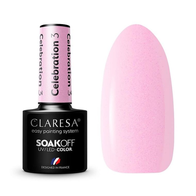 Claresa, Soak Off UV/LED, Celebration, lakier hybrydowy, 3, 5g