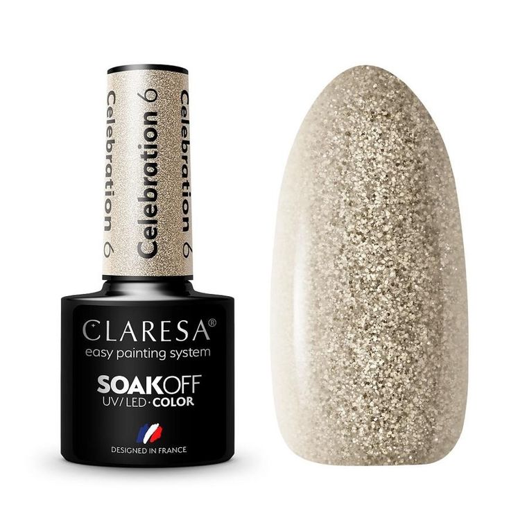 Claresa, Soak Off UV/LED, Celebration, lakier hybrydowy, 6, 5g
