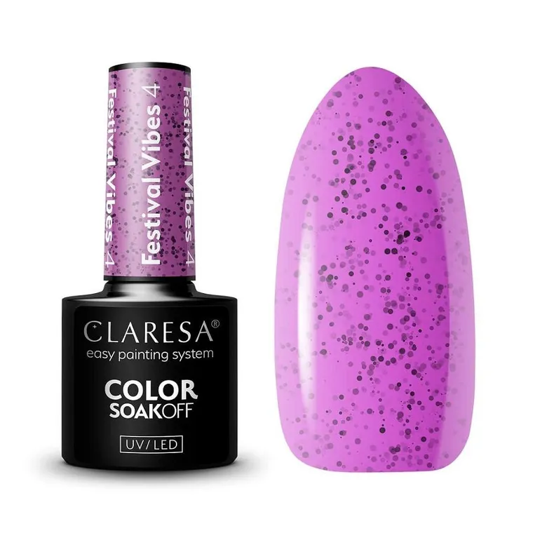 Claresa, Soak Off UV/LED Festival Vibes, lakier hybrydowy 4, 5g