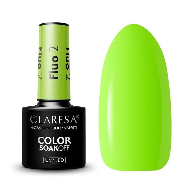 Claresa, Soak Off UV/LED Fluo, lakier hybrydowy 2, 5g