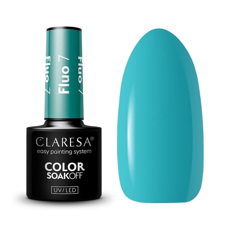 Claresa, Soak Off UV/LED Fluo, lakier hybrydowy 7, 5g