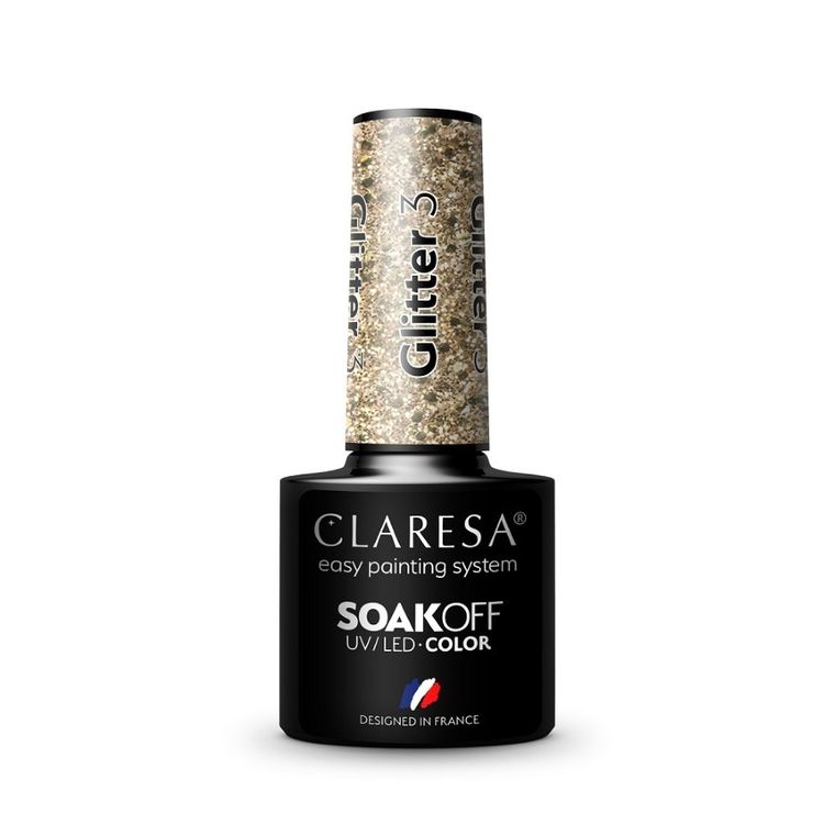 Claresa, Soak Off UV/LED Glitter, lakier hybrydowy, 3, 5g