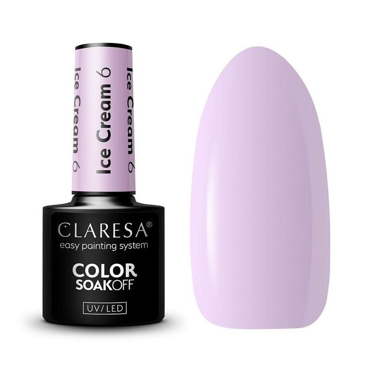 Claresa, Soak Off UV/LED Ice Cream, lakier hybrydowy 6, 5g
