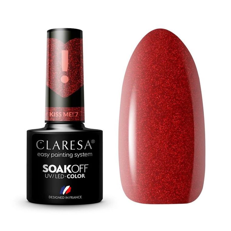 Claresa, Soak Off UV/LED Kiss Me!, lakier hybrydowy 7, 5g