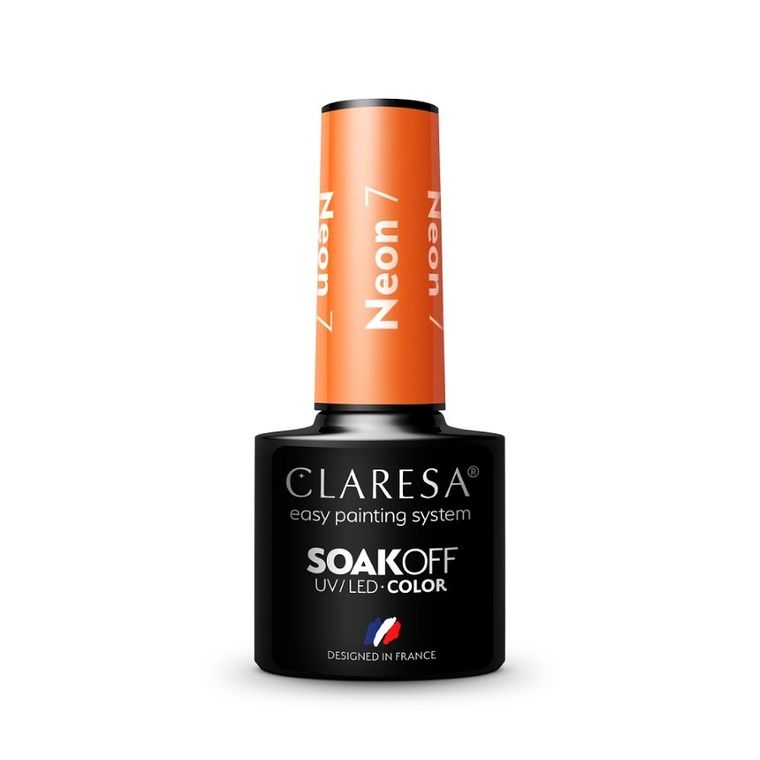 Claresa, Soak Off UV/LED Neon, lakier hybrydowy, nr 7, 5g