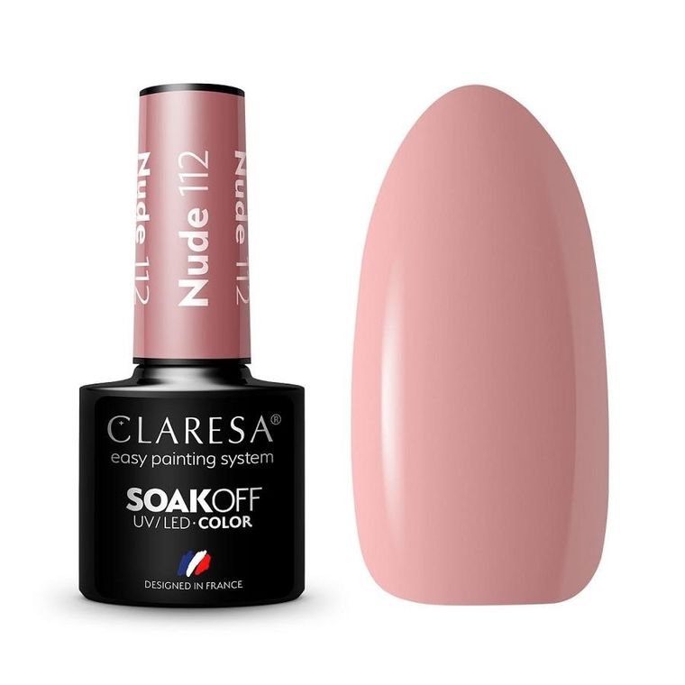 Claresa, Soak Off UV/LED Nude, lakier hybrydowy 112, 5g