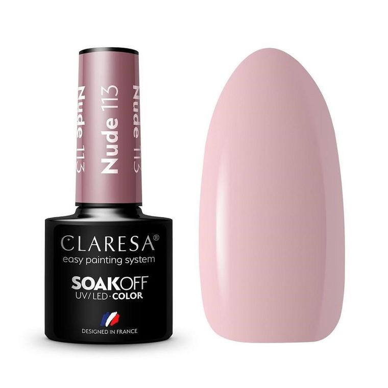 Claresa, Soak Off UV/LED Nude, lakier hybrydowy 113, 5g