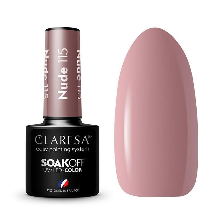 Claresa, Soak Off UV/LED, Nude, lakier hybrydowy, 115, 5g