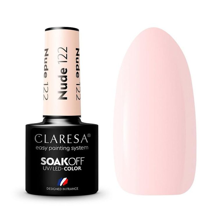 Claresa, Soak Off UV/LED Nude, lakier hybrydowy 122, 5g