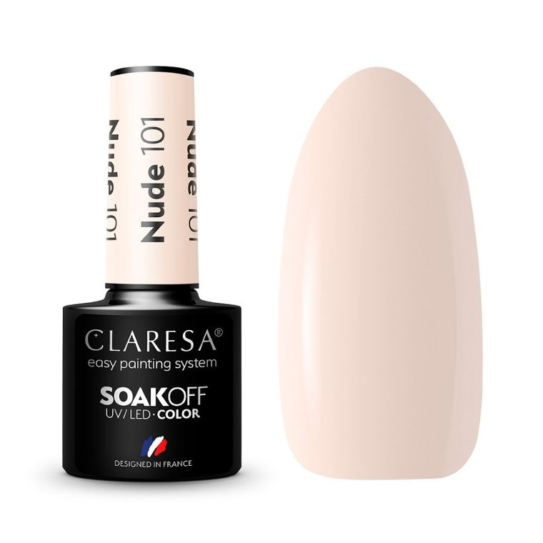 Claresa, Soak Off UV/LED Nude, lakier hybrydowy, nr 101, 5g