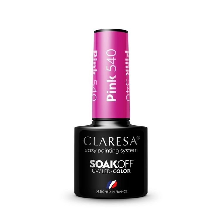 Claresa, Soak Off UV/LED Pink, lakier hybrydowy, nr 540, 5g