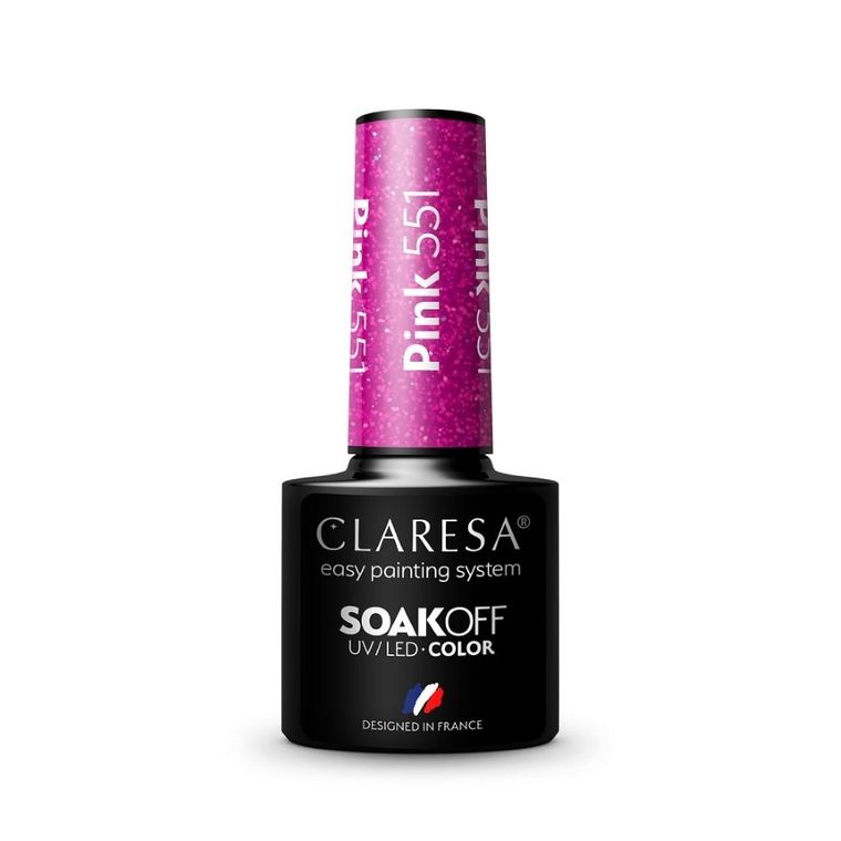 Claresa, Soak Off UV/LED Pink, lakier hybrydowy, nr 551, 5g