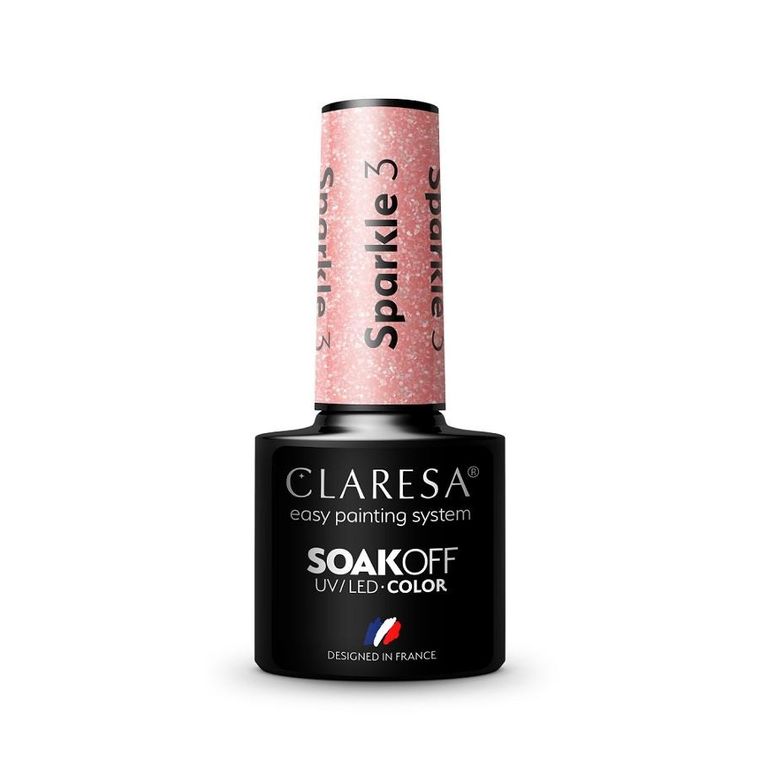 Claresa, Soak Off UV/LED, Sparkle, lakier hybrydowy, 3, 5g