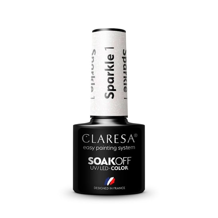 Claresa, Soak Off UV/LED Sparkle, lakier hybrydowy, nr 1, 5g