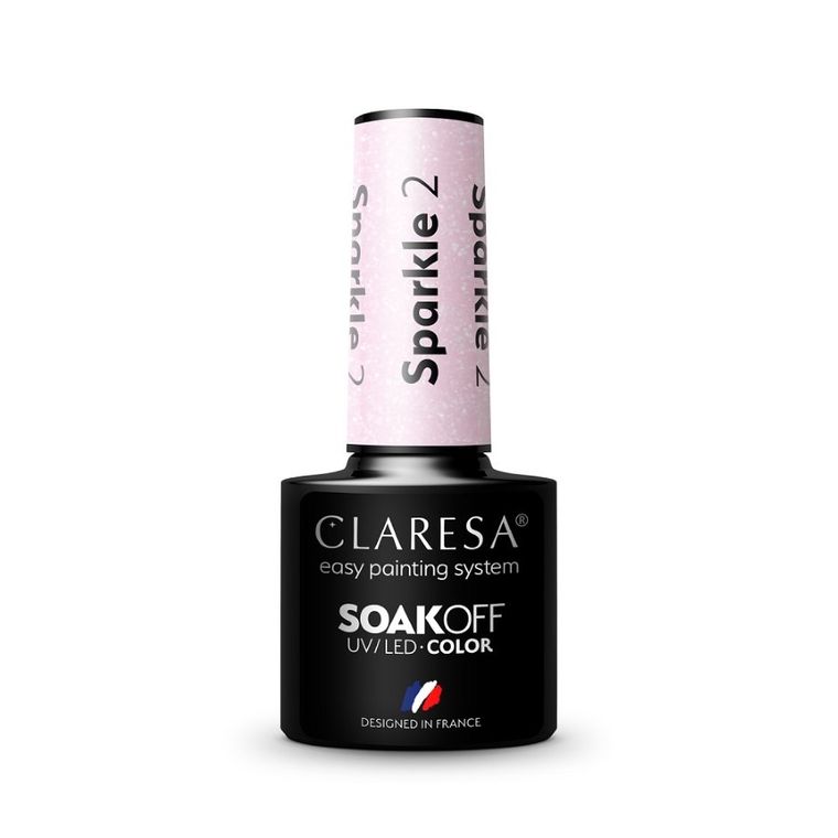 Claresa, Soak Off UV/LED Sparkle, lakier hybrydowy, nr 2, 5g